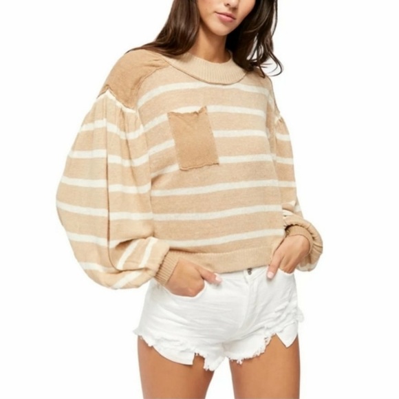 Free People Medium Neutrals Sweater - Picture 1 of 8